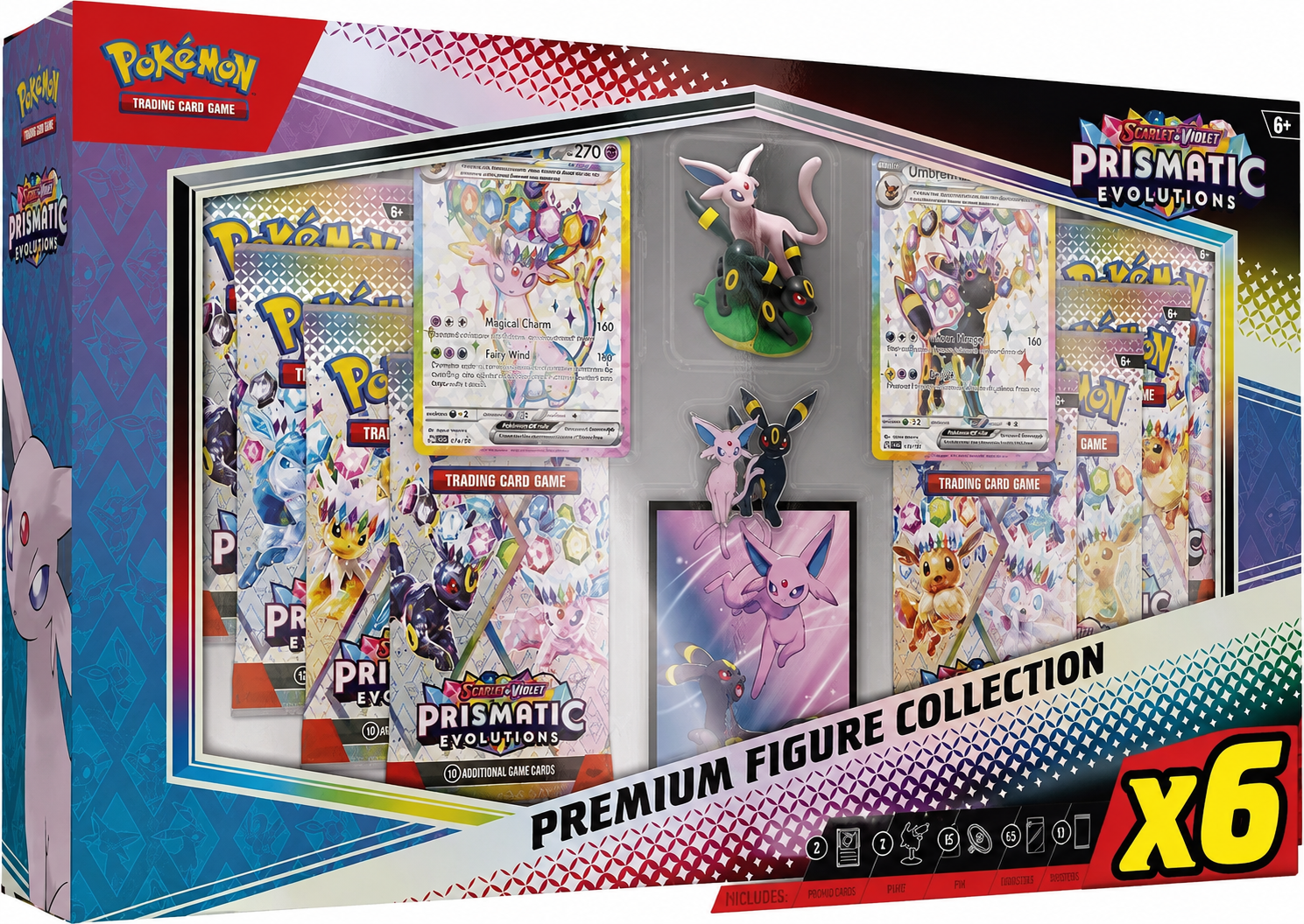 Pokémon TCG - Scarlet & Violet - Prismatic Evolutions Premium Figure Collection Sealed Case of 6