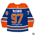 Connor McDavid Autographed 2023-24 Edmonton Oilers Stanley Cup Final Embroidery Blue Authentic Adidas Jersey