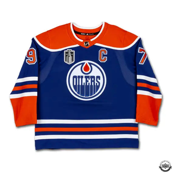 Connor McDavid Autographed 2023-24 Edmonton Oilers Stanley Cup Final Embroidery Blue Authentic Adidas Jersey