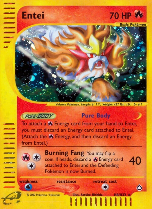 Entei (H8) (H08/H32) (Holofoil) [Aquapolis]