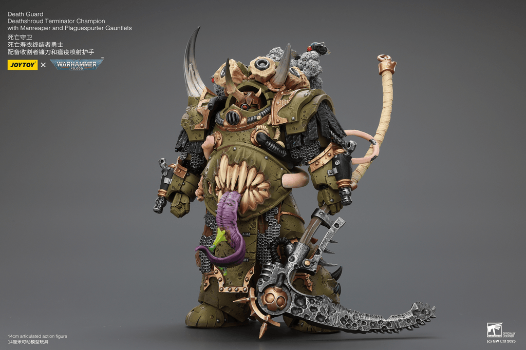 Death Guard Deathshroud Terminator Champion with Manreaper and Plaguespurter Gauntlets