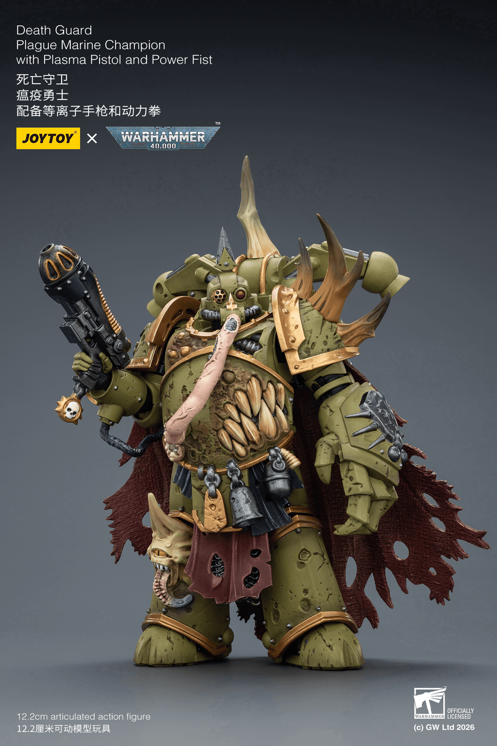 Death Guard Plague Marine Champion with Plasma Pistol and Power Fist