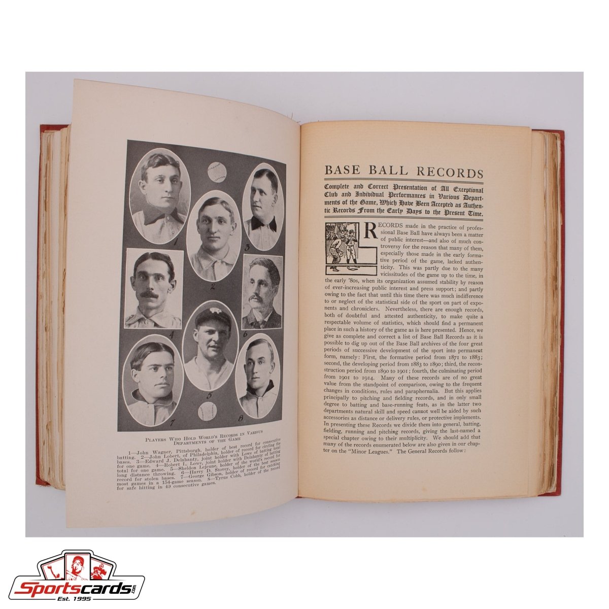 1914 Richter's History and Records of Base Ball Hardcover Book - Extremely Rare
