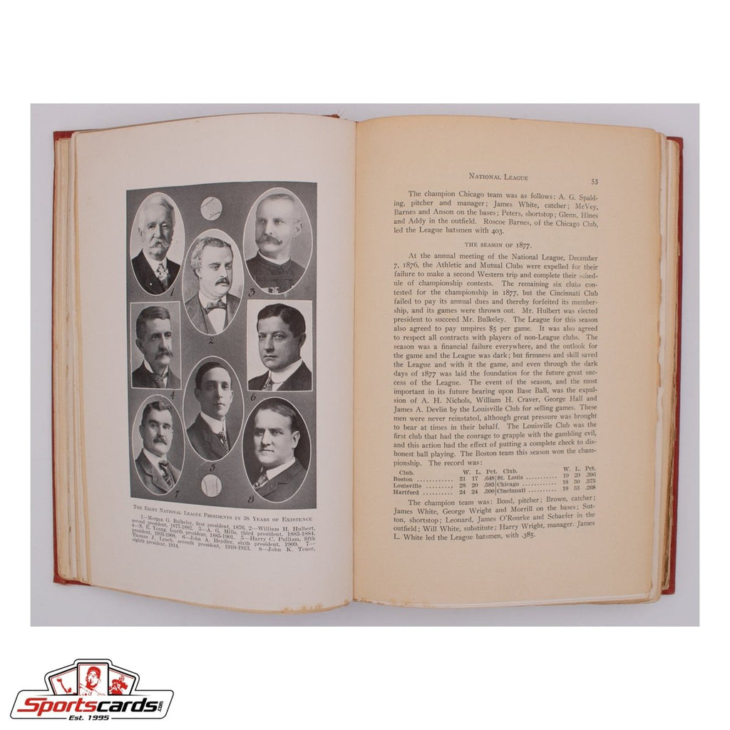 1914 Richter's History and Records of Base Ball Hardcover Book - Extremely Rare
