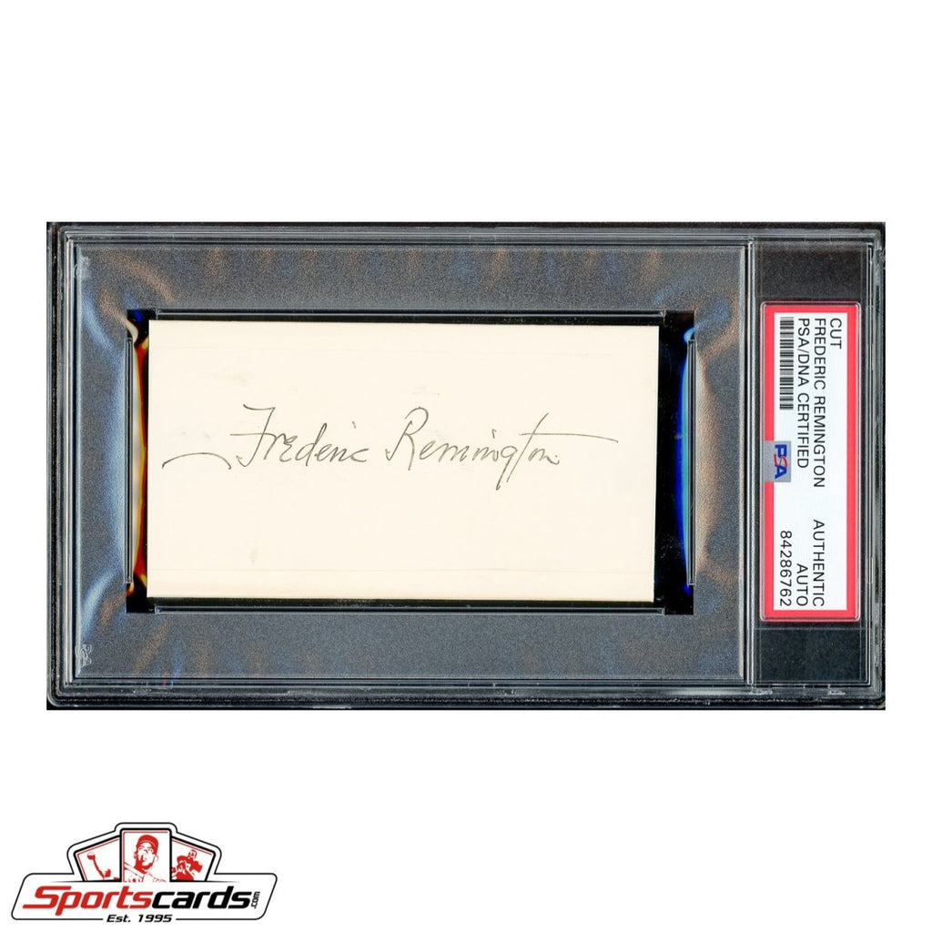 Western Artist Frederic Remington Signed Autographed Card - PSA/DNA