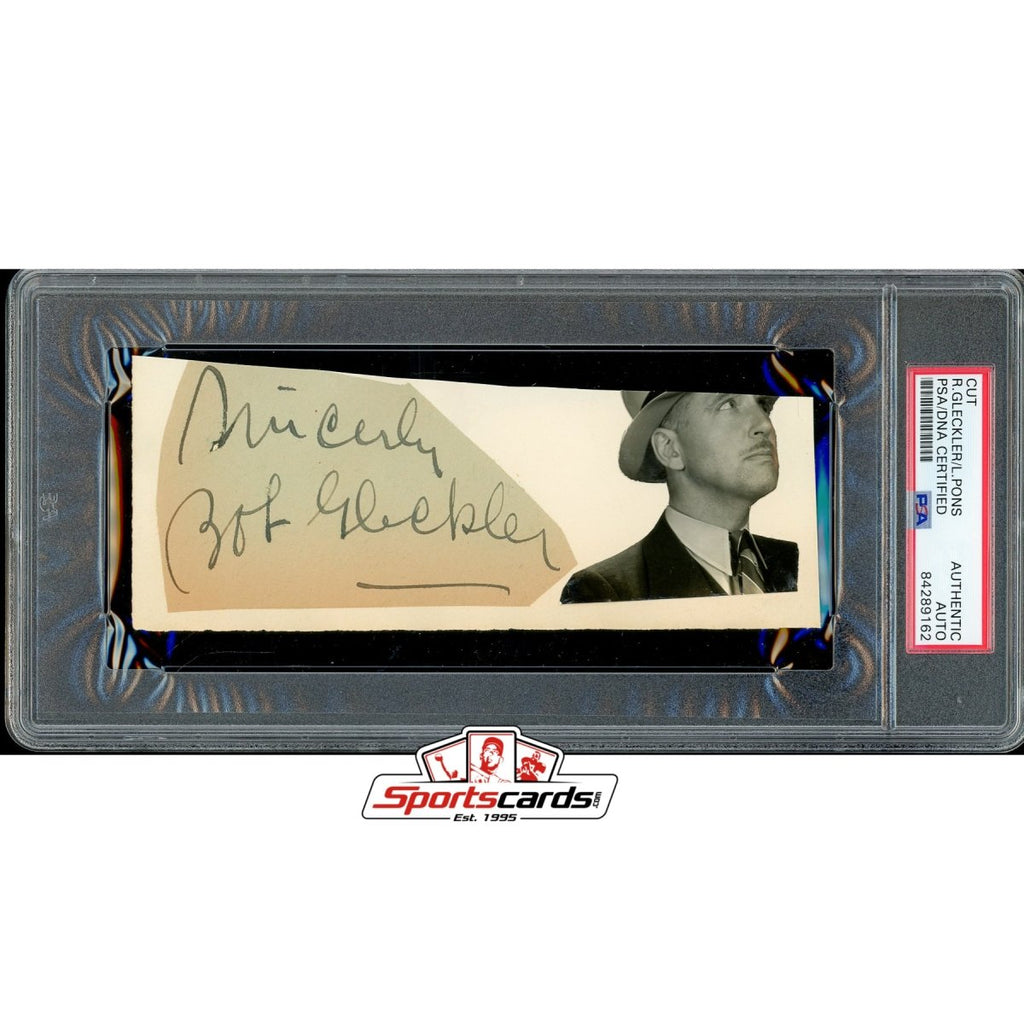 Robert Gleckler & Lily Pons Signed Cut Autograph PSA/DNA