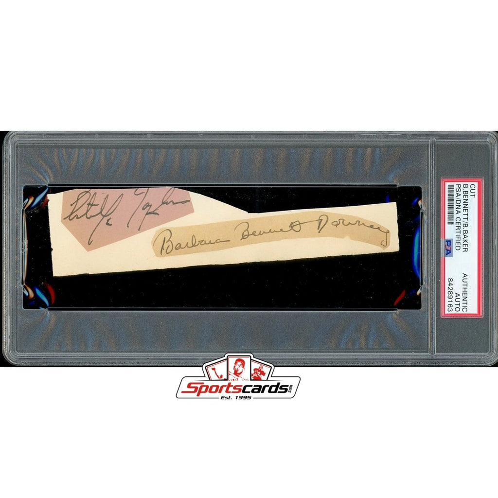 Barbara Bennett & Benny Baker Signed Cut Autograph PSA/DNA