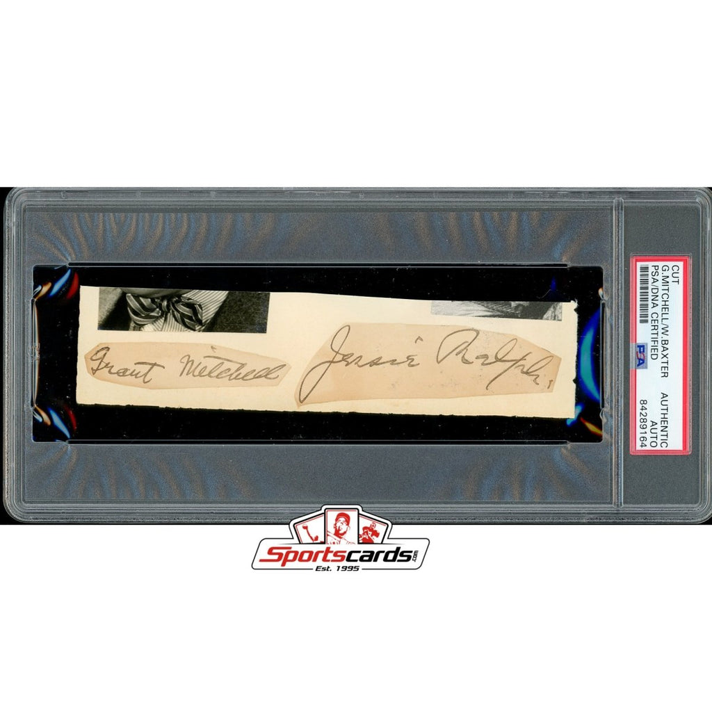 Grant Mitchell & Warner Baxter Signed Cut Autograph PSA/DNA