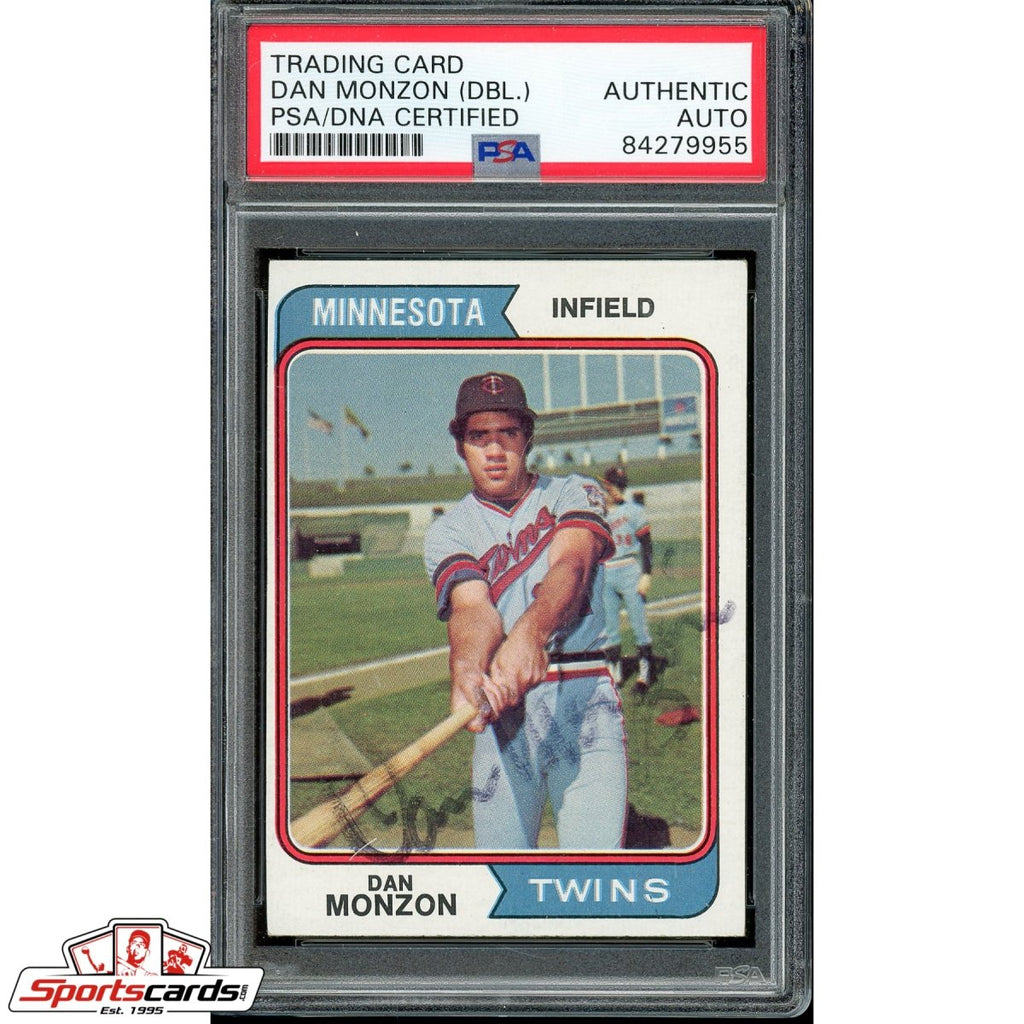 Dan Monzon Double Signed Autographed 1974 Topps Card PSA/DNA Twins