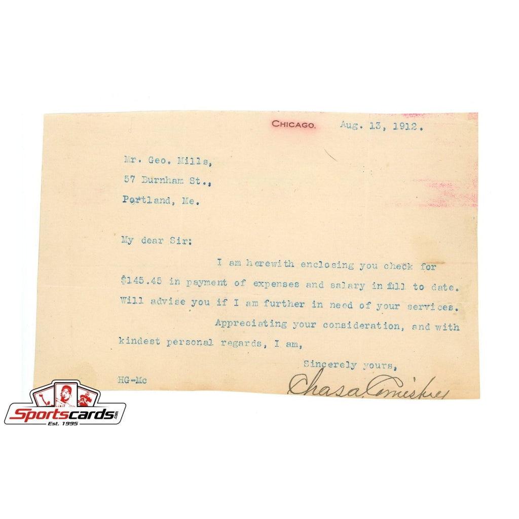 Charles Comiskey (d.1931) Signed Autographed Typed Letter JSA LOA