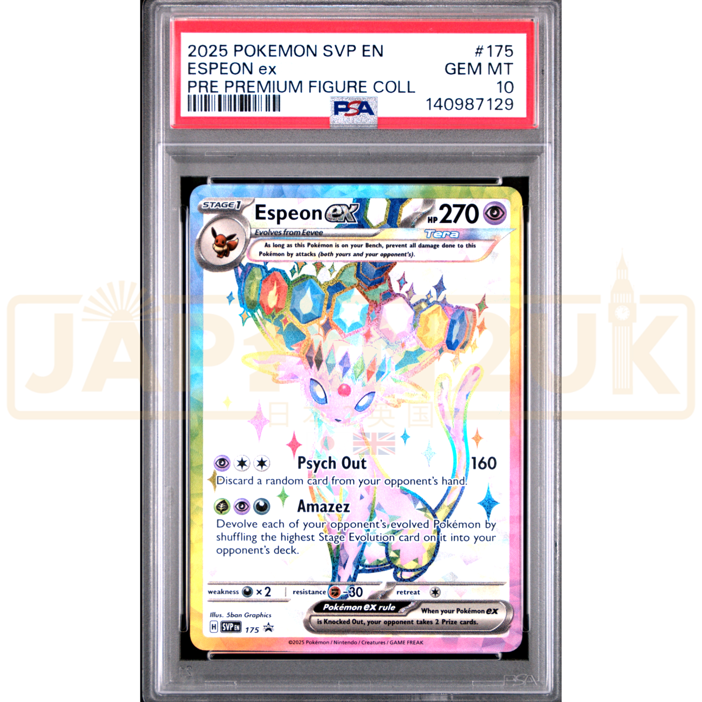 Pokemon Espeon ex Holo Promo SVP EN 175 English Graded Card PSA 10 #140987129