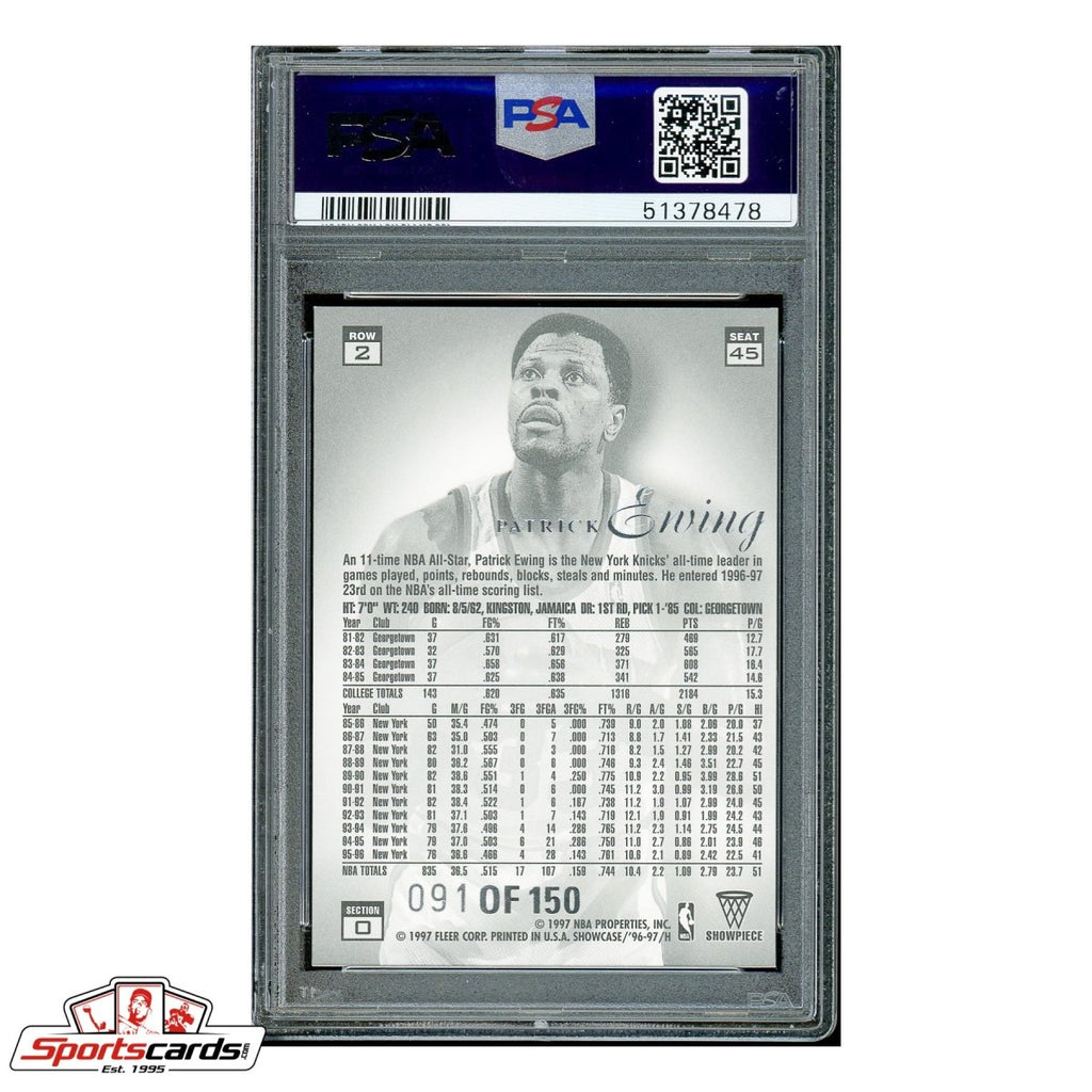 1996-97 Flair Showcase Row 2 Legacy Collection Patrick Ewing #45 PSA Mint 9 POP 2