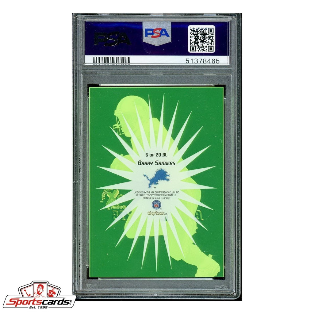 1999 Fleer E-X Century Barry Sanders Bright Lights #6 PSA Gem Mint 10