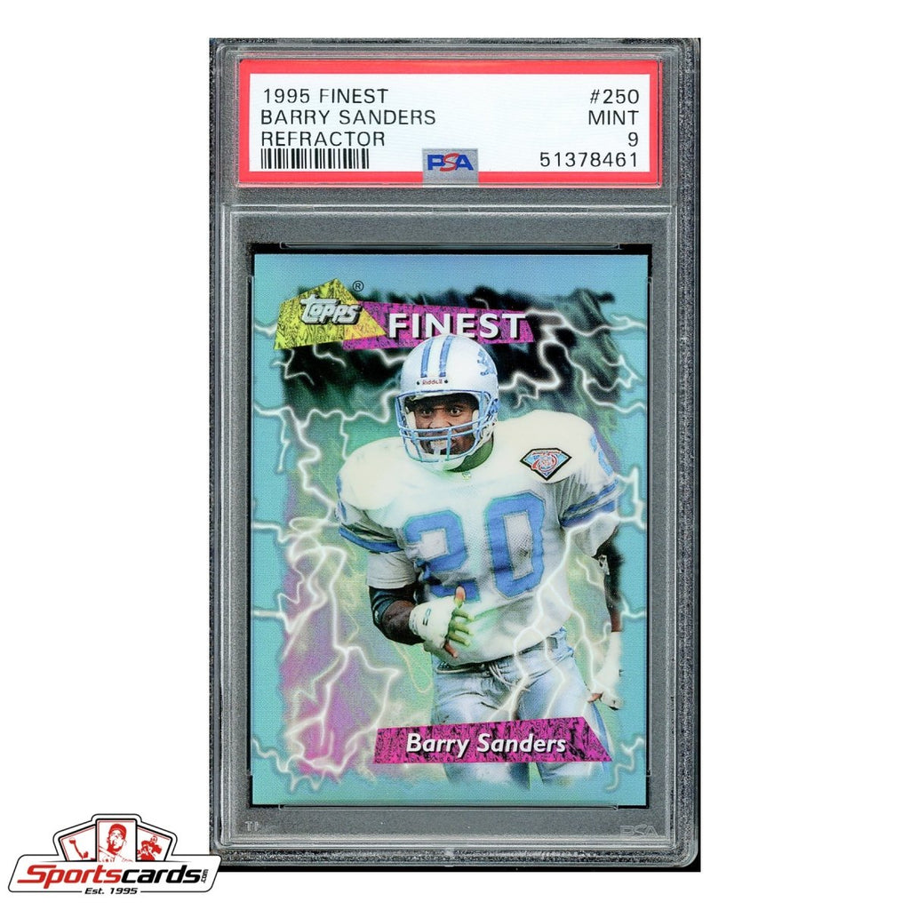 1995 Topps Finest Refractor #250 Barry Sanders PSA Mint 9