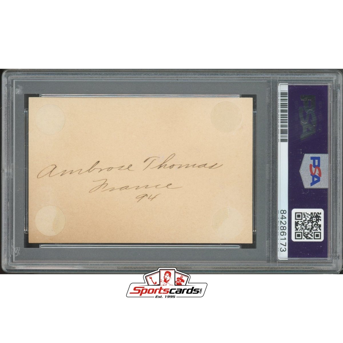 Ambroise Thomas Signed Autograph AMQS Card PSA/DNA - French Composer