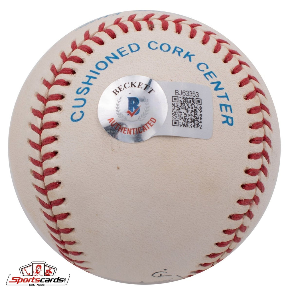 Ben Chapman (d.1993) ".302 Lifetime BA" Single Signed Baseball Beckett BAS