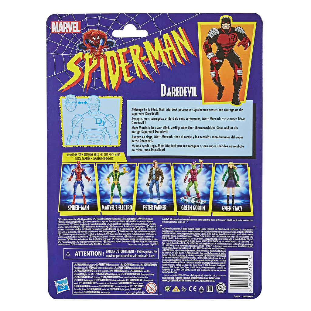 Spider-Man Hasbro Marvel Legends Series 6-Inch Collectible Daredevil Action Figure Toy Retro Collection