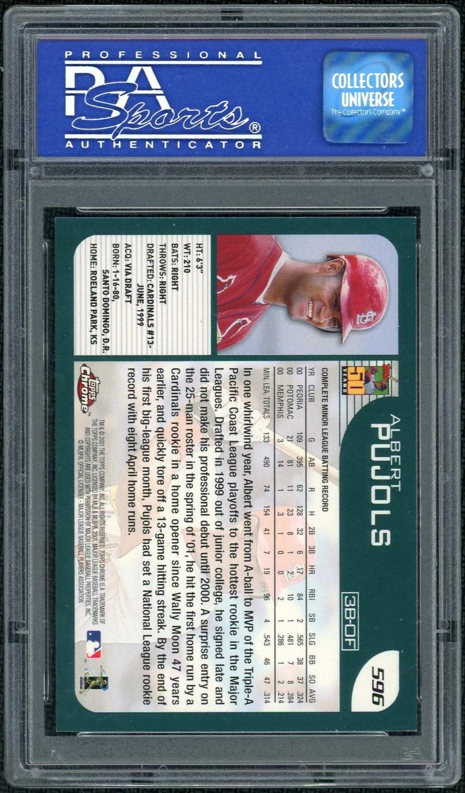 2001 Topps Chrome Albert Pujols #596 PSA 9