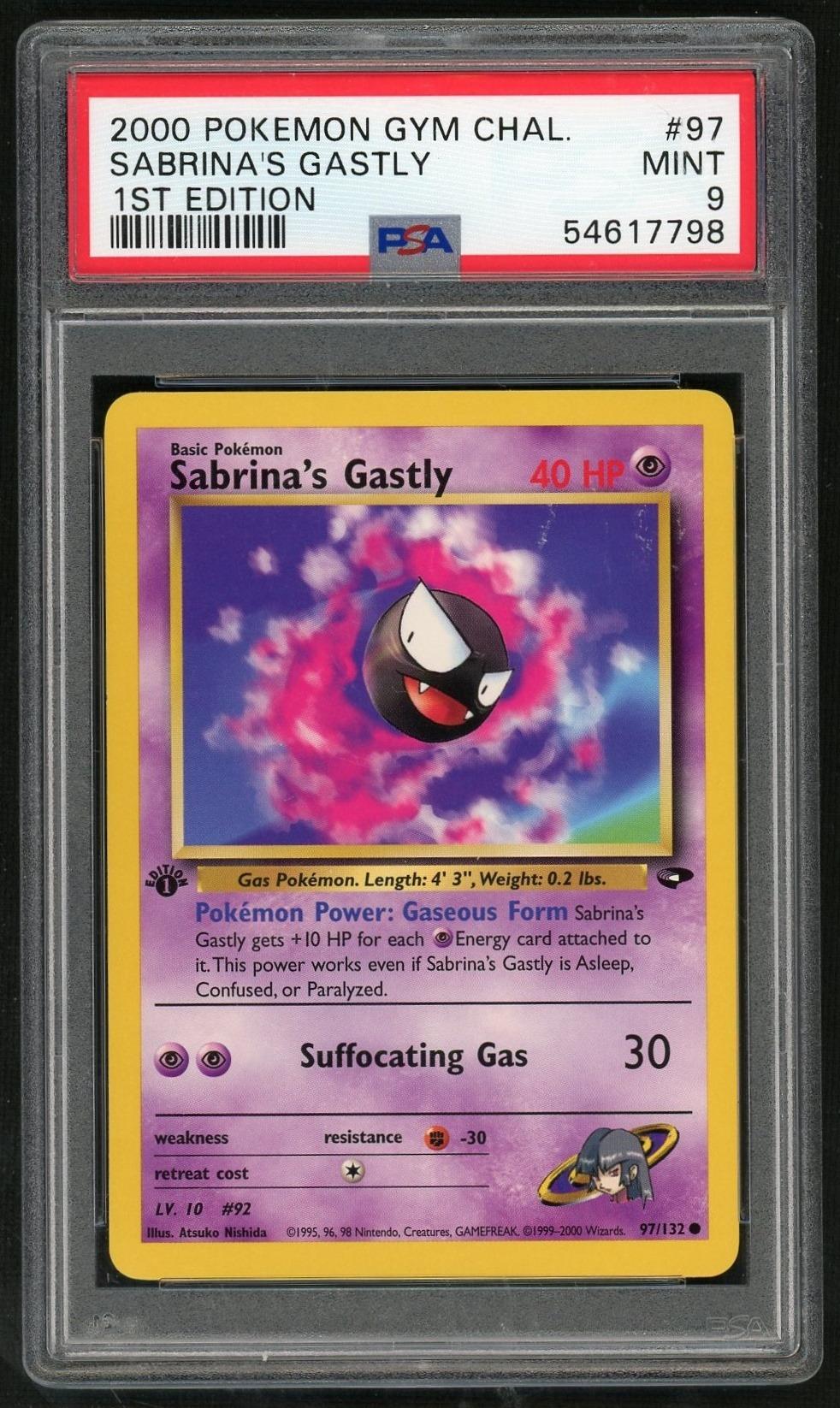 2000 Pokemon Gym Challenge 1st Edition Sabrina's Gastly #97 PSA 9