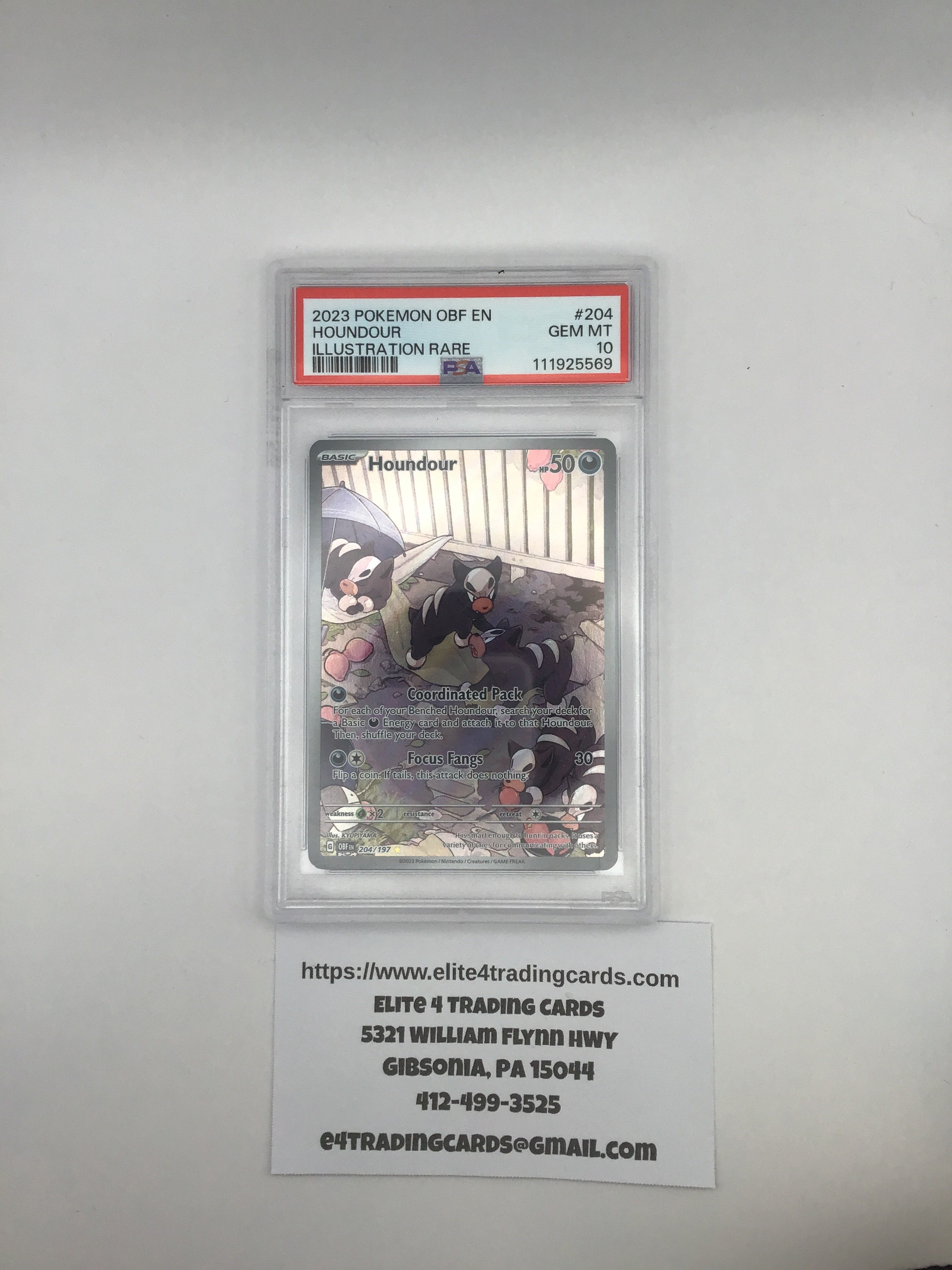 Houndour #204 Pokemon Obsidian Flames (PSA 10)