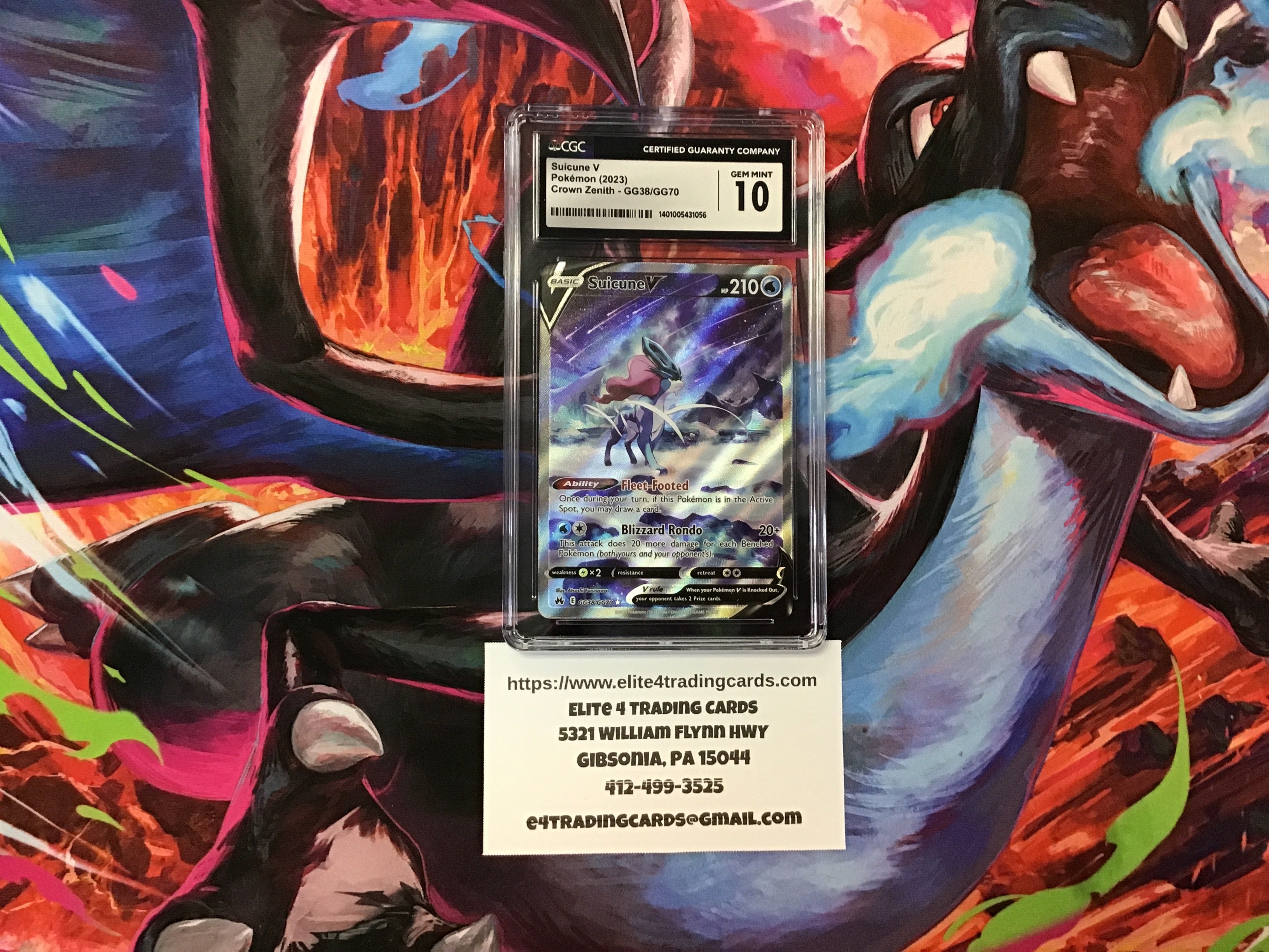 Suicune V #GG38 Pokemon Crown Zenith (CGC 10)