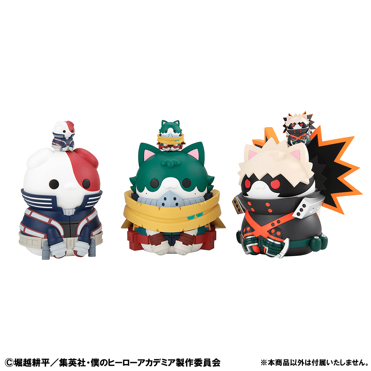 MEGA CAT PROJECT My Hero Academia Nyanto! The Big Heroaca Cats Series Midoriya &amp; Bakugo &amp; Todoroki set 【with gift】