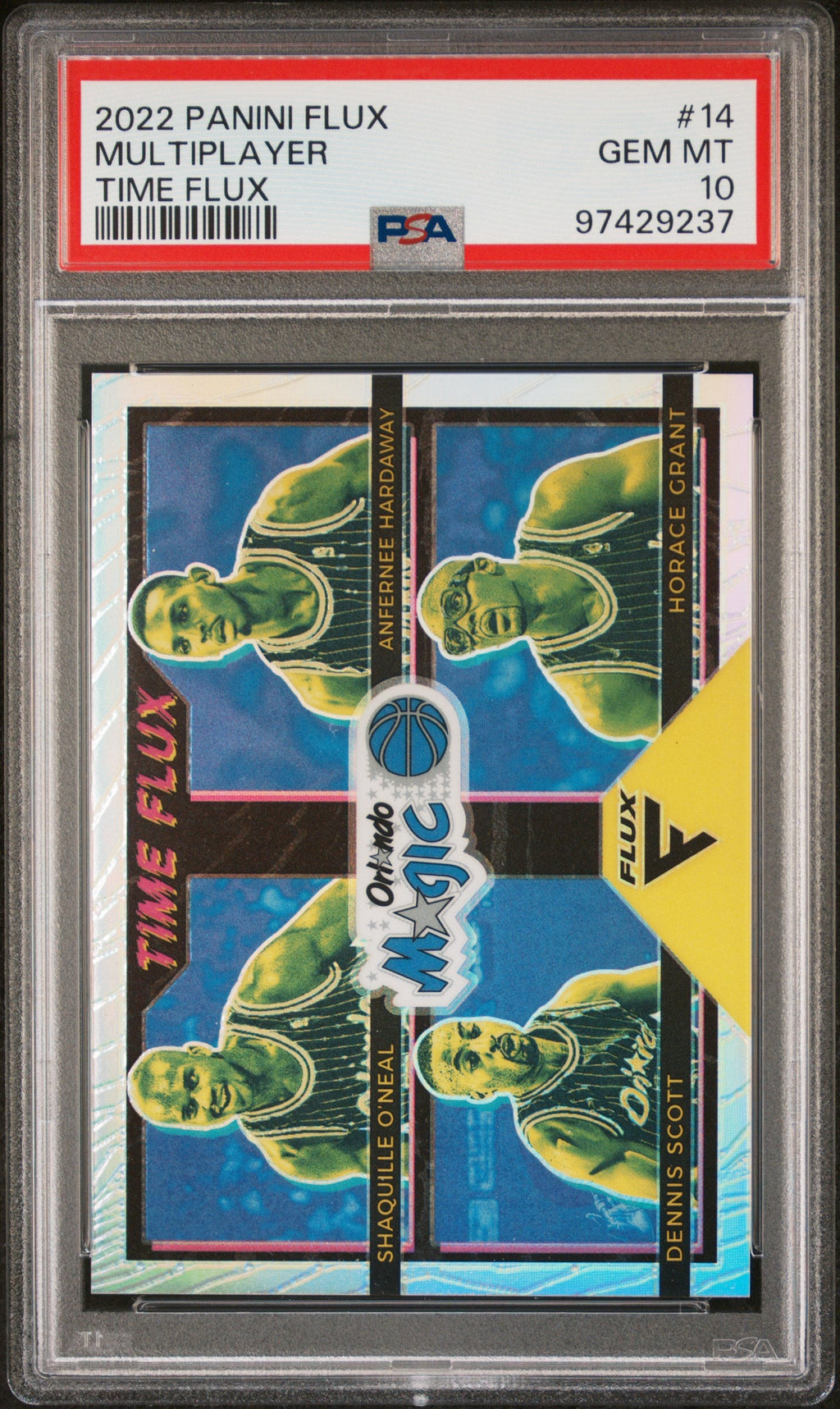 2022 Panini Flux Time Flux Anfernee Hardaway/Dennis Scott/Horace Grant/Shaquille O'Neal #14 PSA 10