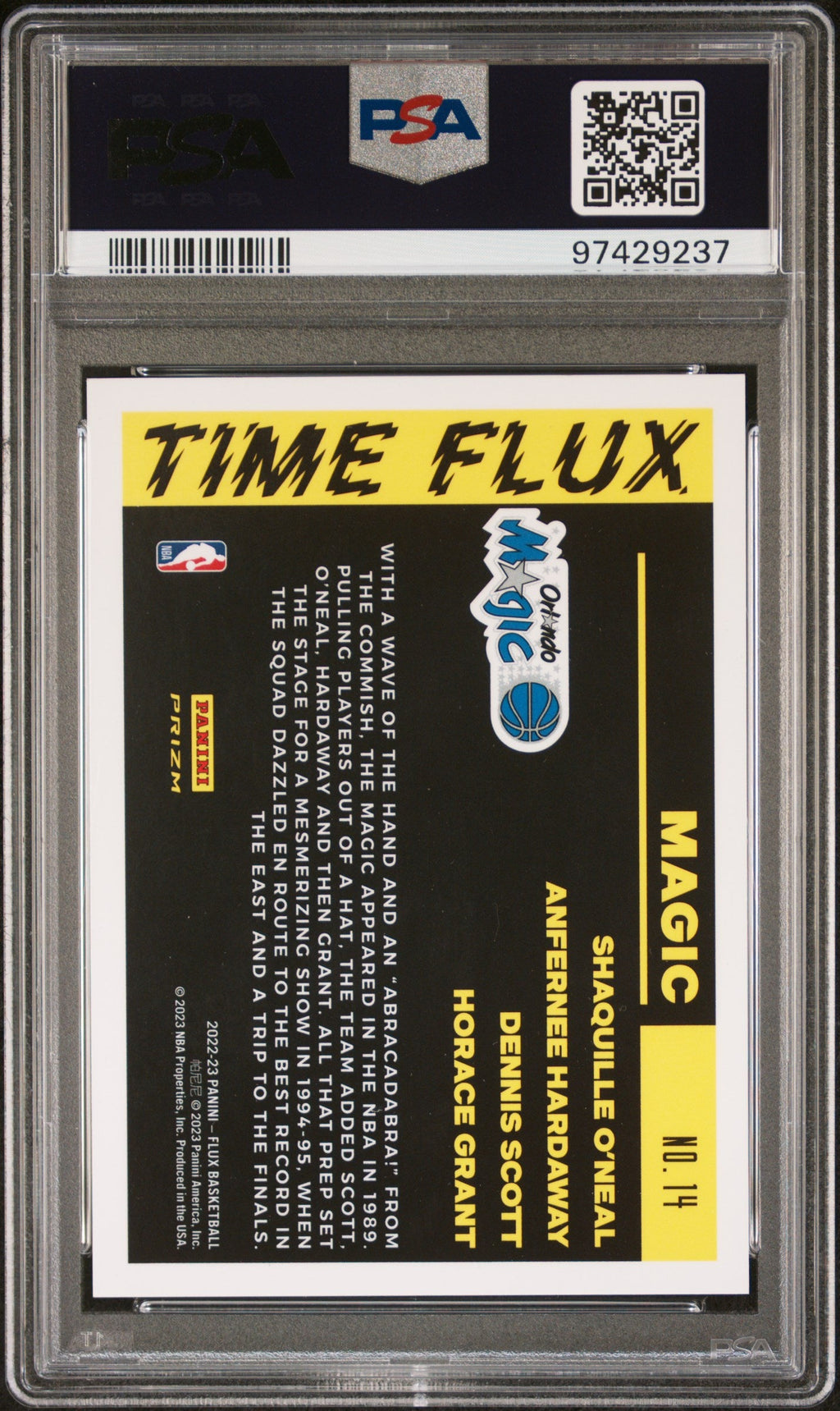 2022 Panini Flux Time Flux Anfernee Hardaway/Dennis Scott/Horace Grant/Shaquille O'Neal #14 PSA 10