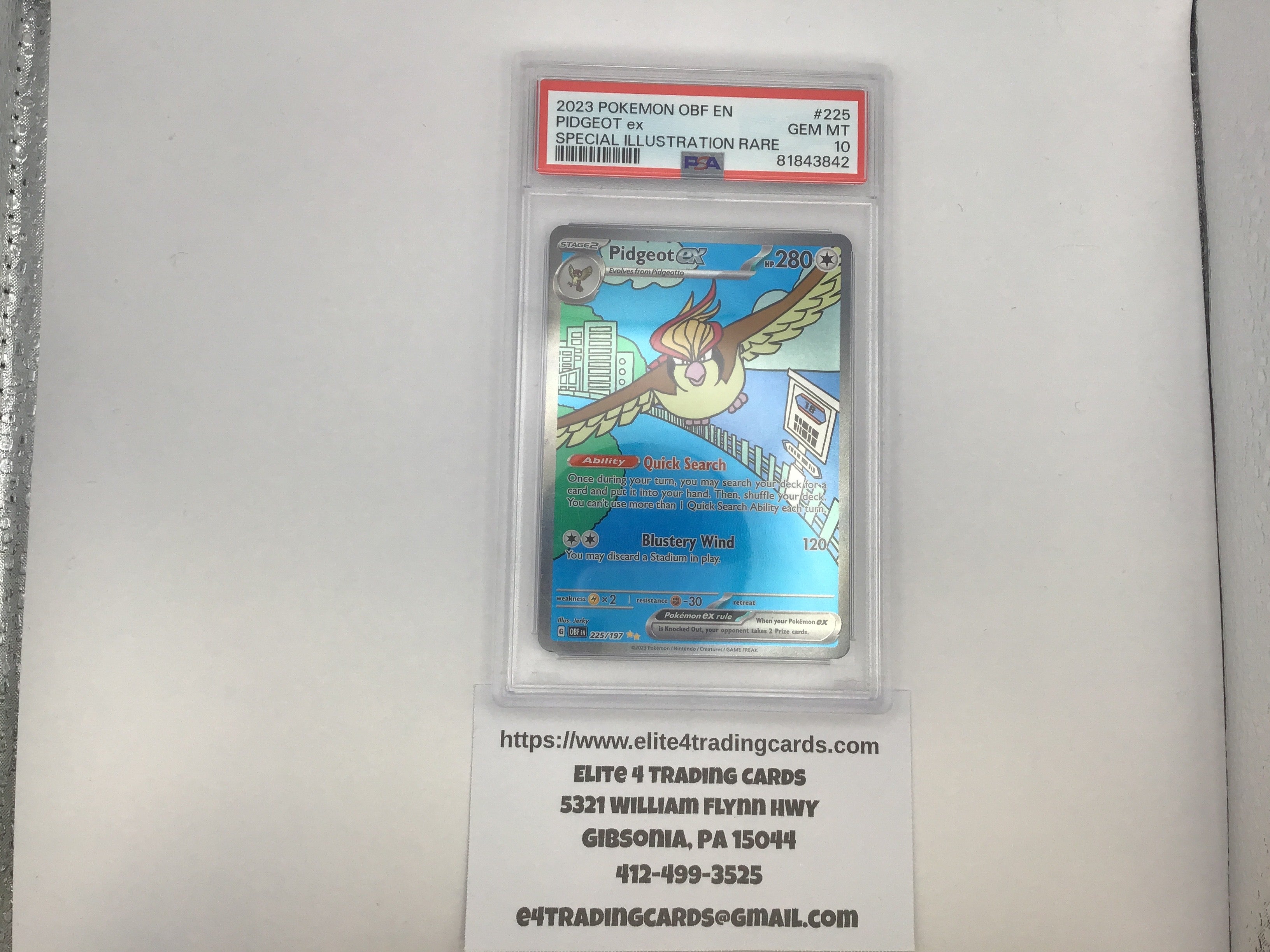 Pidgeot ex #225 Pokemon Obsidian Flames (PSA 10)