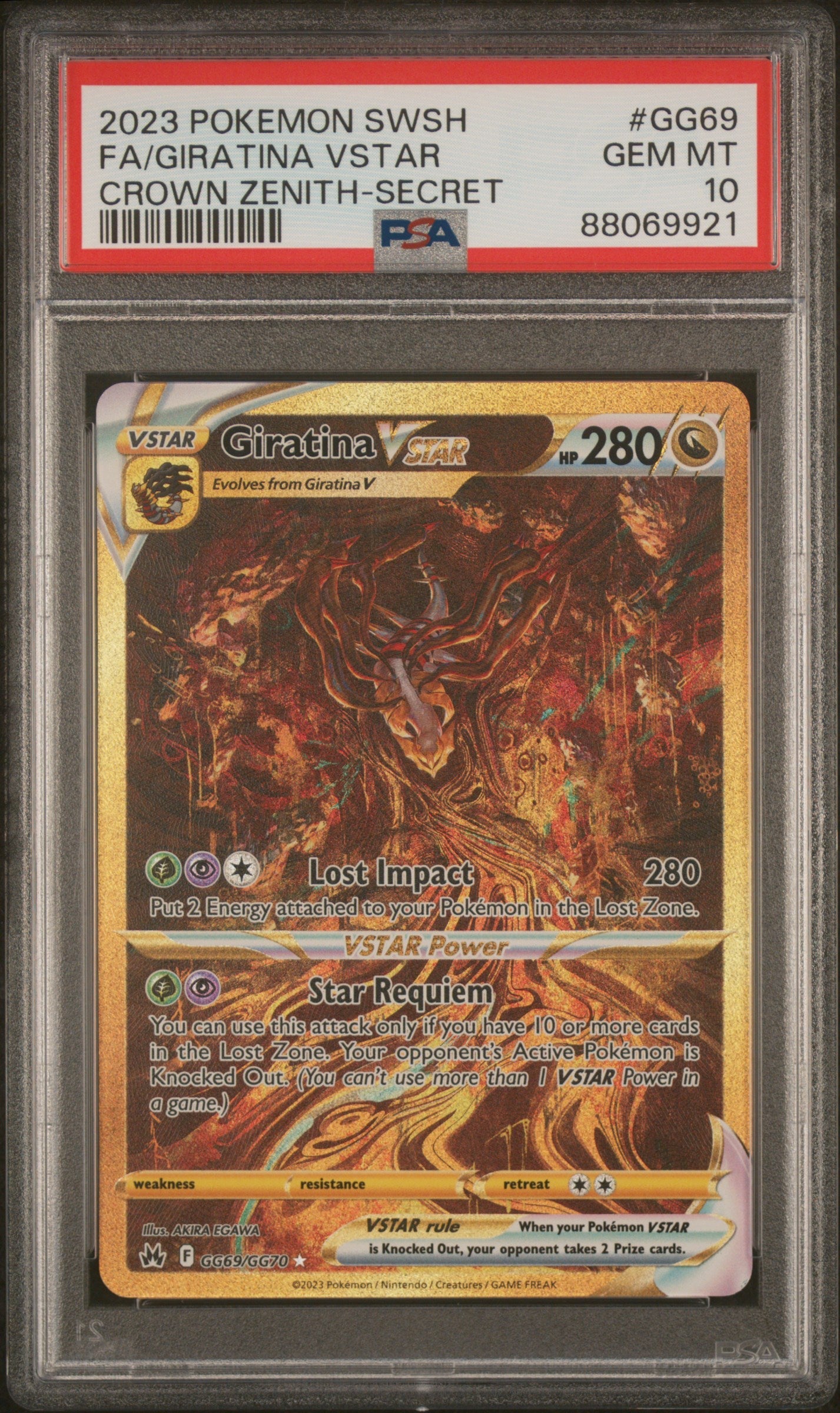 FA/GIRATINA VSTAR ZENIT DER KÖNIGE-GEHEIMNIS 2023 POKEMON SCHWERT UND SCHILD ZENIT DER KÖNIGE PSA GEM MT 10