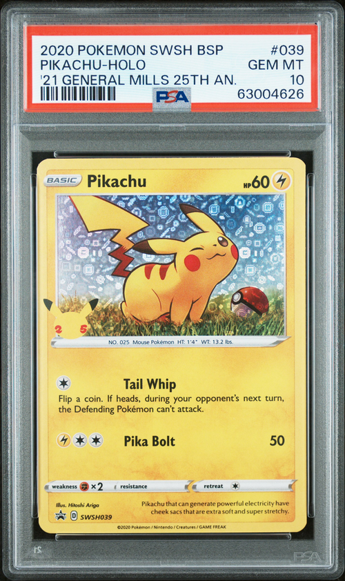 PSA 10 PIKACHU-HOLO '21 GENERAL MILLS 25TH AN.
