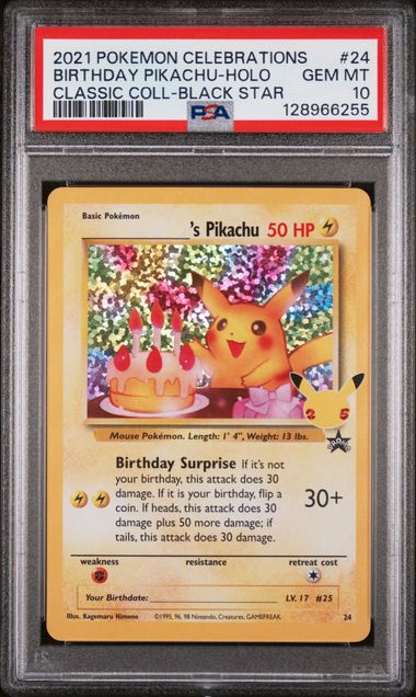 Birthday Pikachu Holo #24 Promo PSA 10