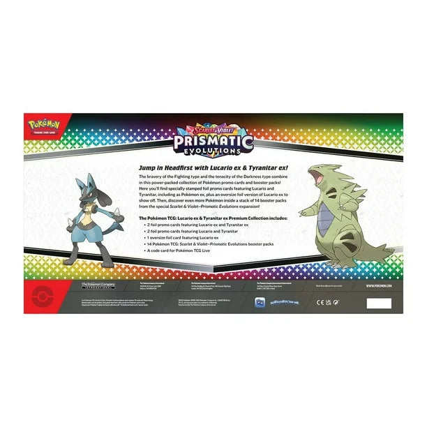 Pokémon TCG - Prismatic Evolutions - Lucario Ex & Tyranitar Ex Premium Collection