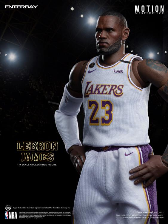 NBA Motion Masterpiece - LeBron James (White Jersey) - 1:9 Action Figure - NBA Los Angeles Lakers  - Enterbay