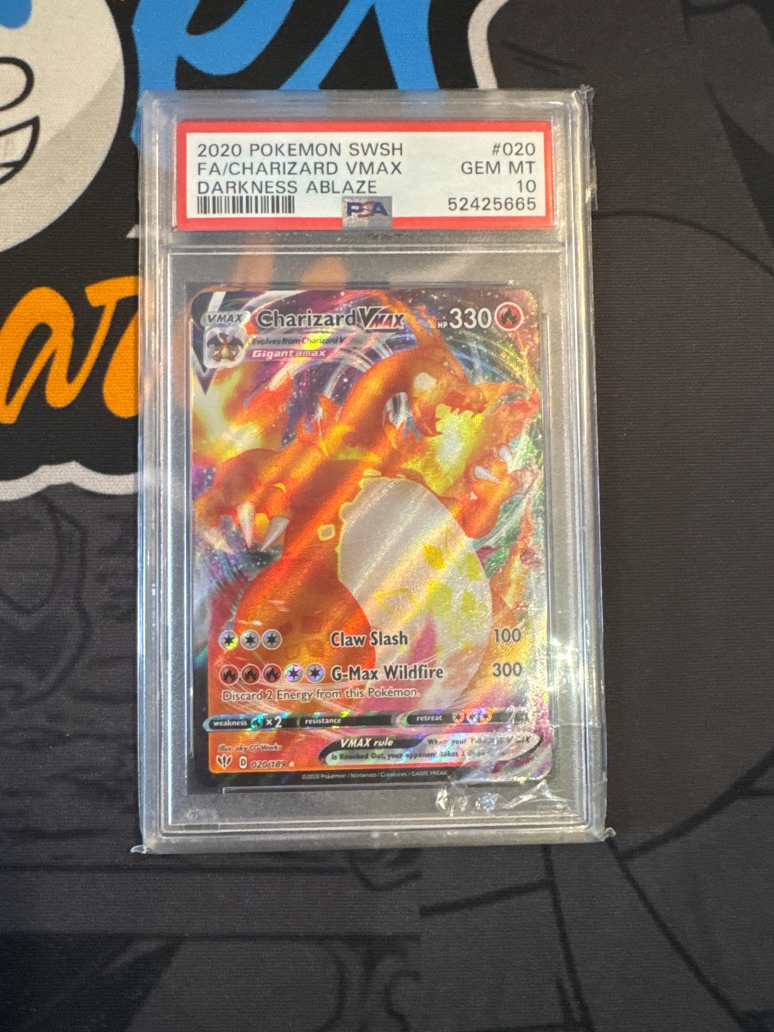 Psa 10 2020 POKEMON SWORD & SHIELD DARKNESS ABLAZE #020 FA/CHARIZARD VMAX DARKNESS ABLAZE