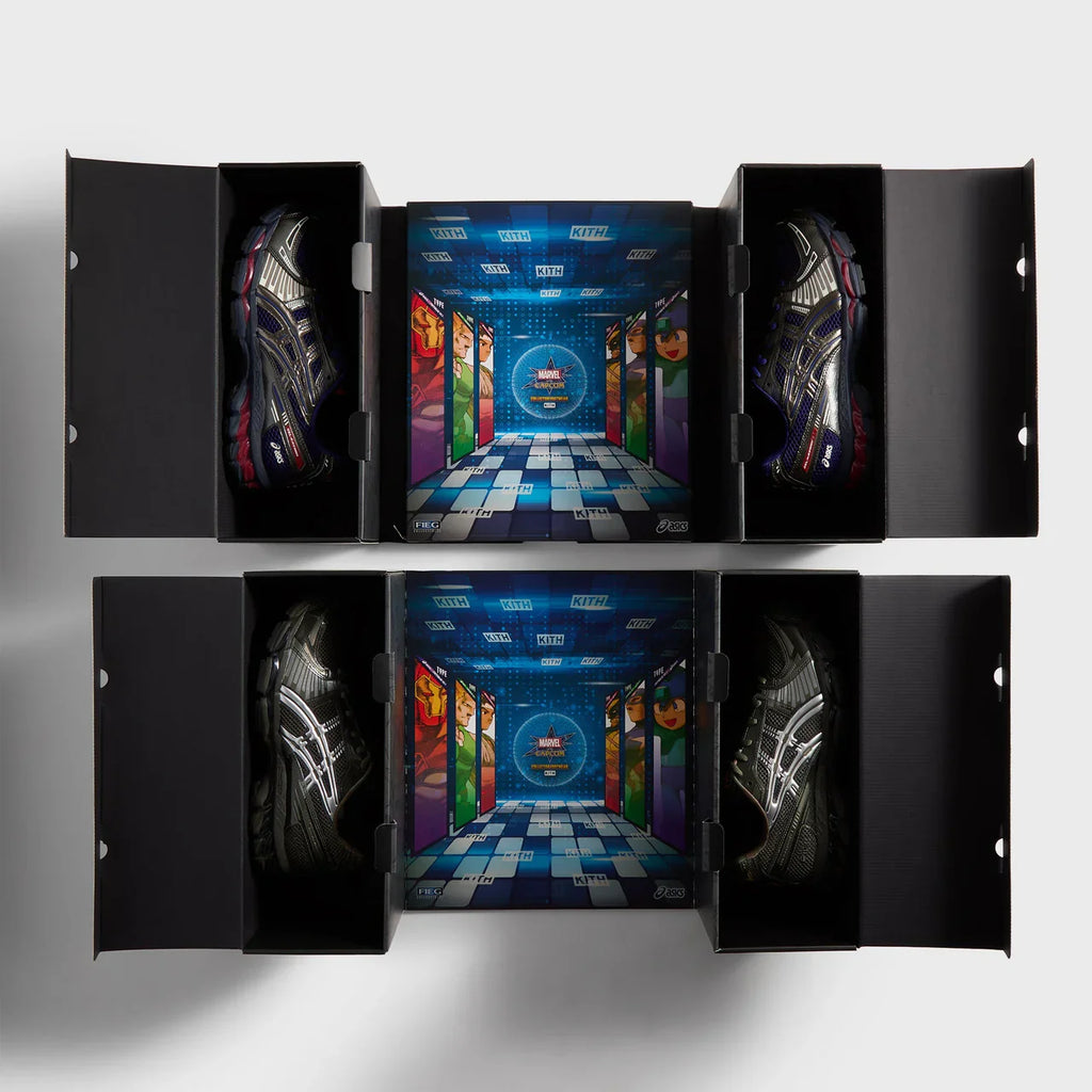 Marvel vs. Capcom | Kith for ASICS GEL-KAYANO® 12.1 Captain America vs. Guile Double Box - ai-mvc011298 - [NO COMIC] (PRE-ORDER LATE NOVEMBER)