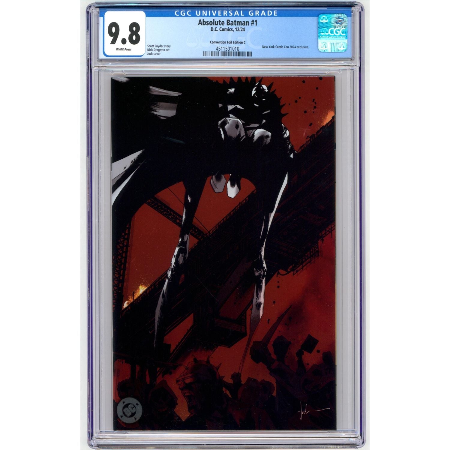 Absolute Batman: #1 [Jock CGC 9.8 NYCC Foil CVR C] 2024
