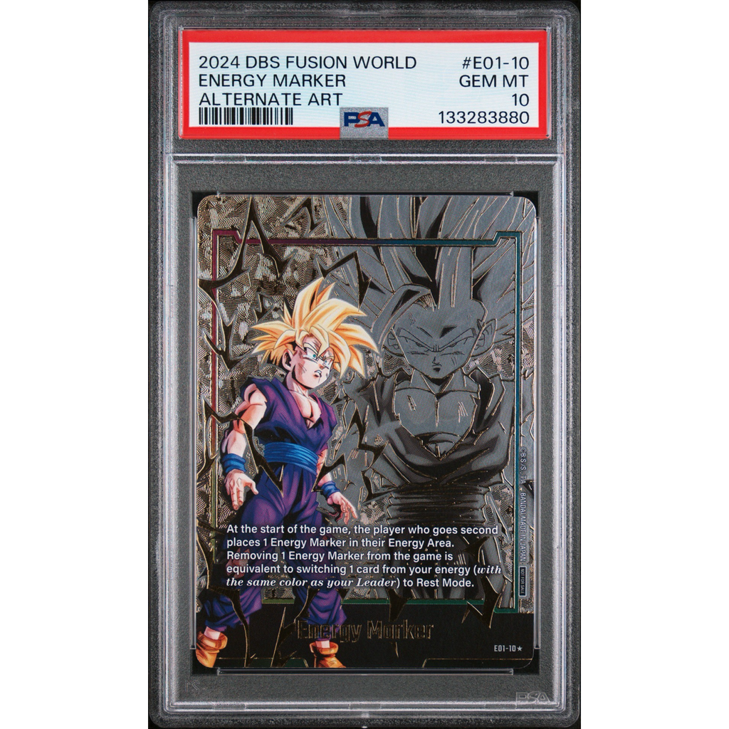 PSA 10 FUSION WORLD ENERGY MARKER GOHAN #E01-10 ENERGY MARKER ALTERNATE ART