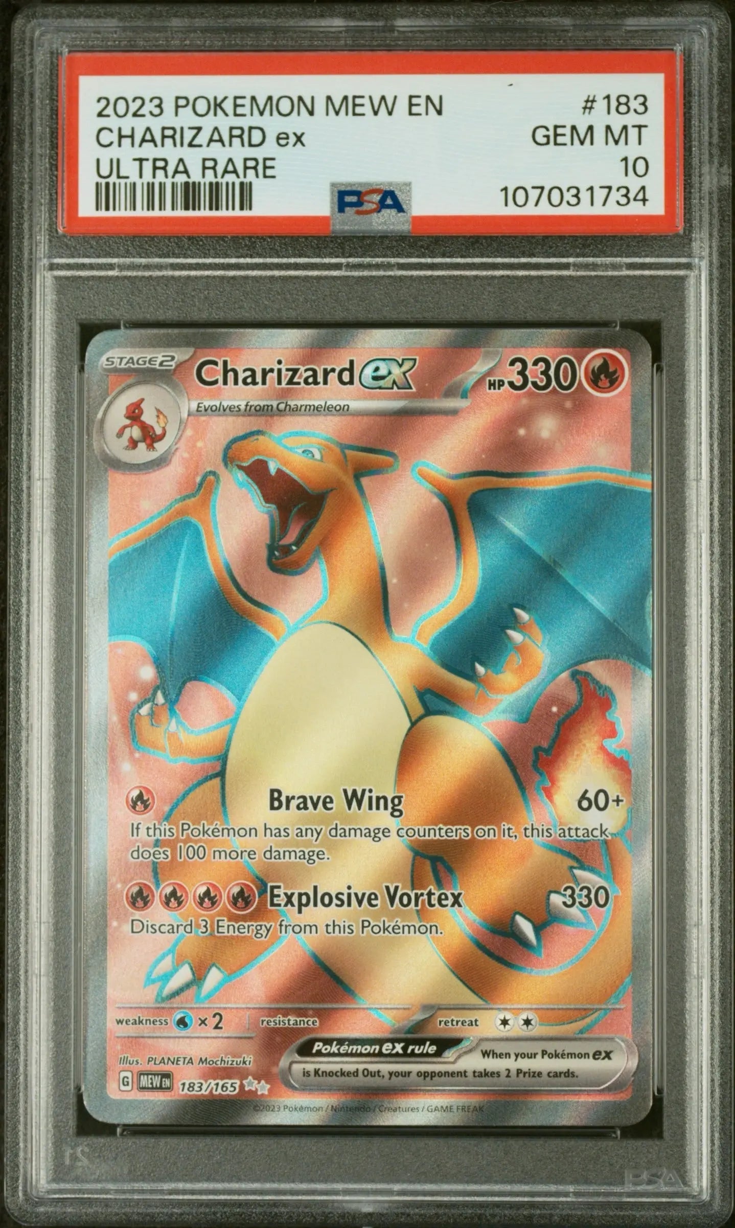 PSA 10 - 2023 POKEMON MEW EN-151 #183 CHARIZARD EX ULTRA RARE