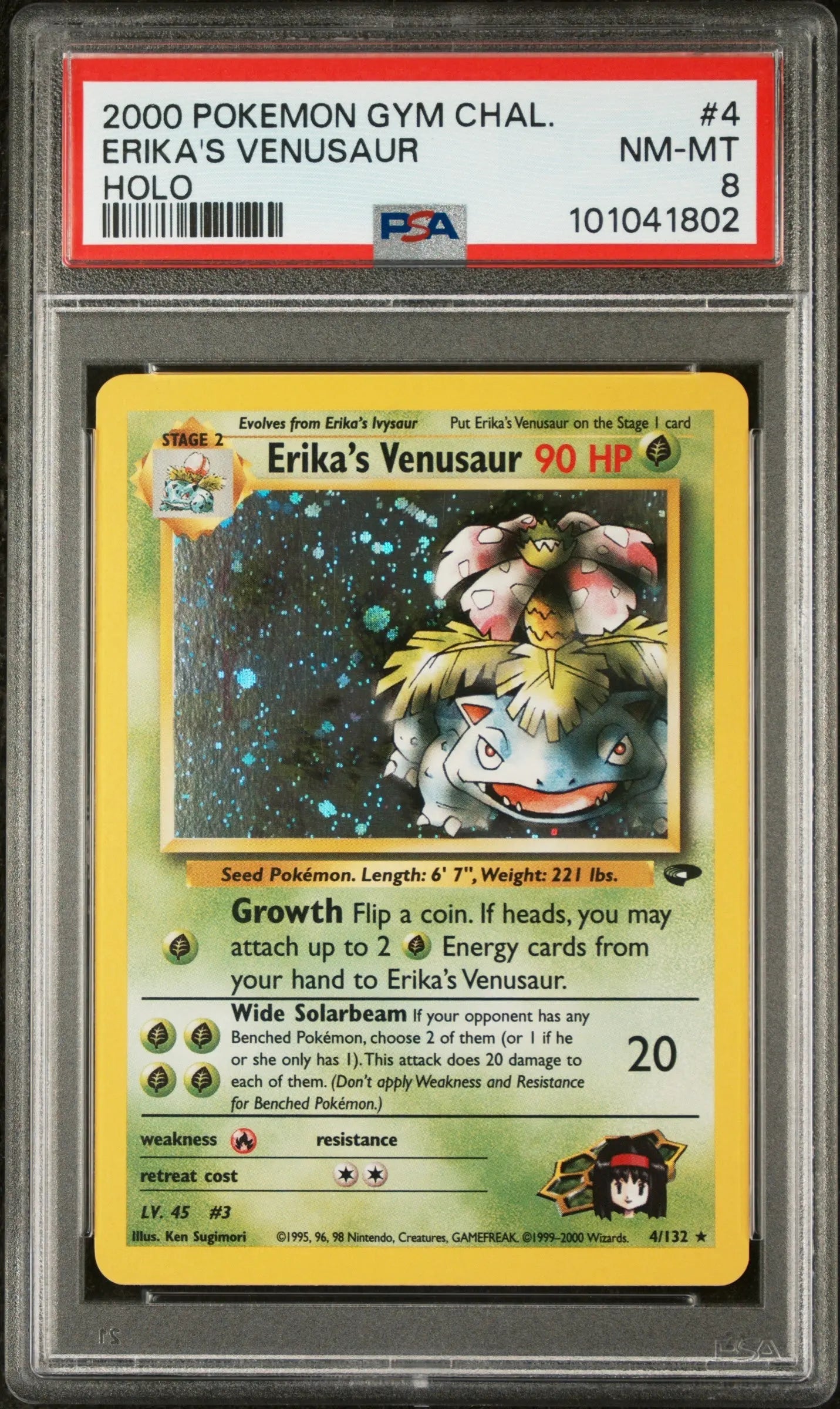 Psa 8 2000 POKEMON GYM CHALLENGE #4 ERIKA'S VENUSAUR HOLO