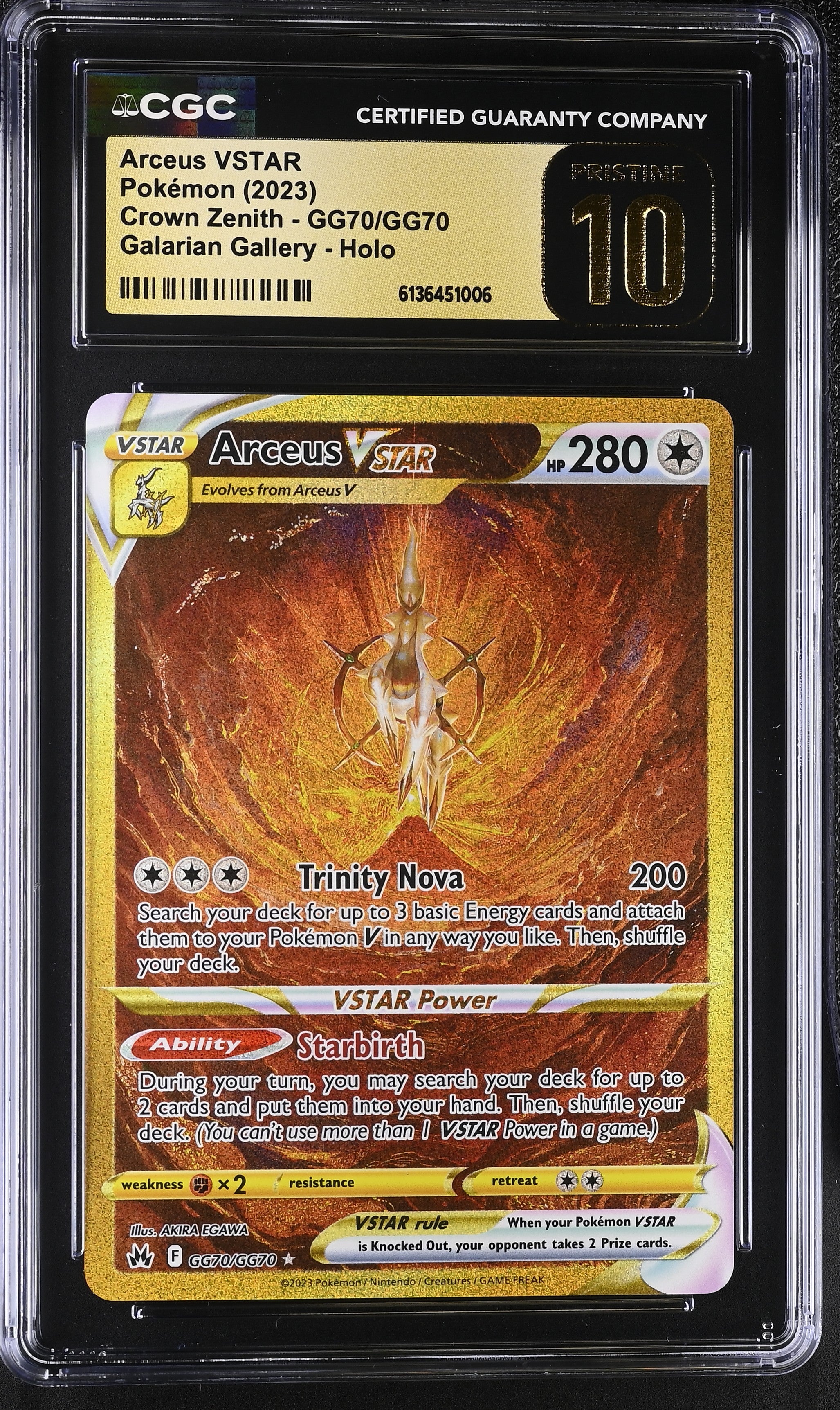CGC PRISTINE 10 Arceus VSTAR(GG70/GG70) [Crown Zenith] - 6136451006