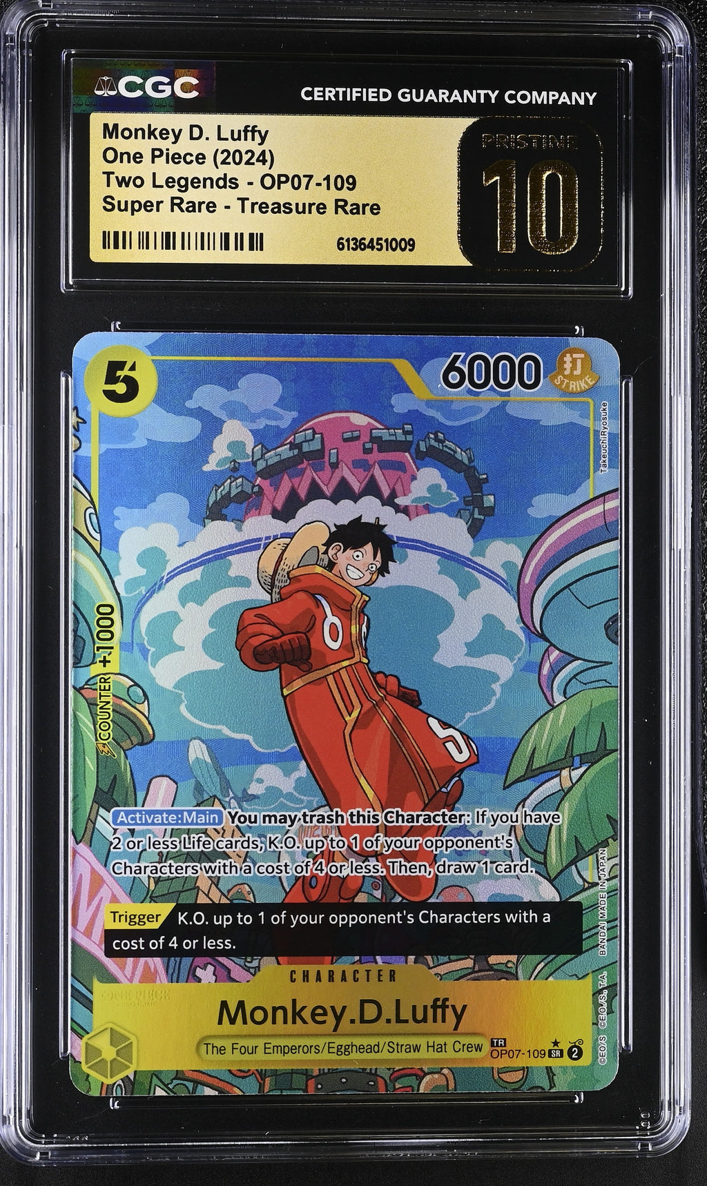 CGC PRISTINE 10 Monkey D. Luffy [Two Legends] - 6136451009