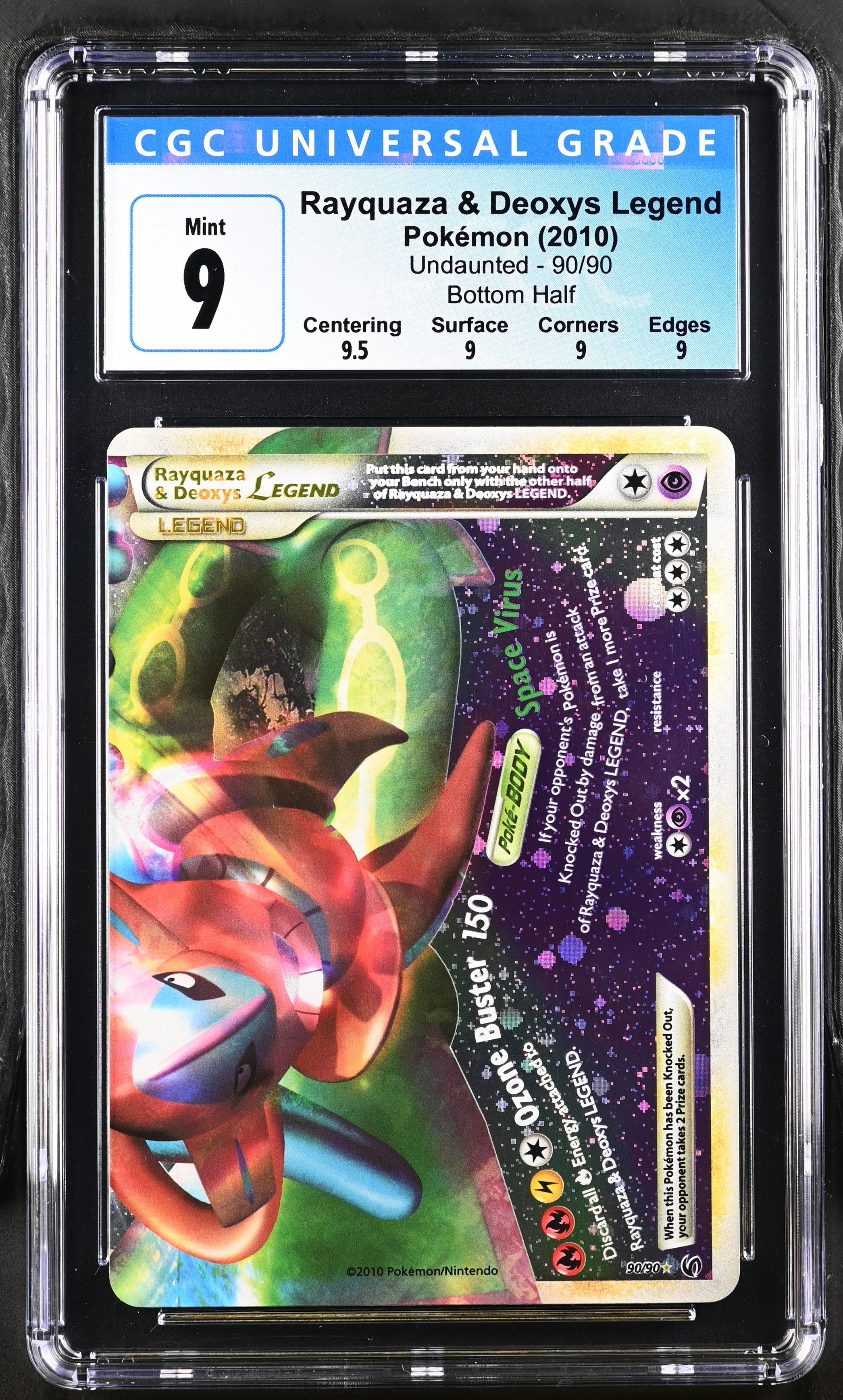 Rayquaza & Deoxys LEGEND - CGC Graded Sequential Cert # Pair (Top & Bottom Half) - Undaunted (2010)