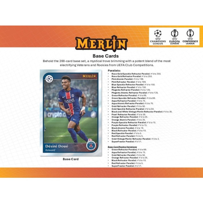 2024/25 Topps Chrome Merlin UEFA Club Competitions Soccer Hobby 12-Box Case