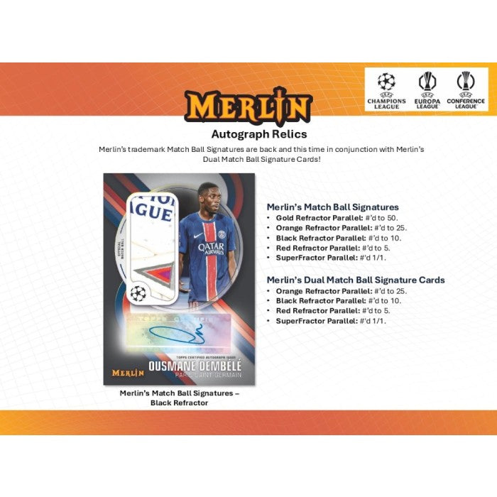 2024/25 Topps Chrome Merlin UEFA Club Competitions Soccer Hobby 12-Box Case