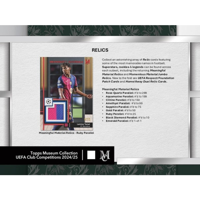 2024/25 Topps UEFA Club Competitions Museum Collection Soccer Hobby 8-Box Case