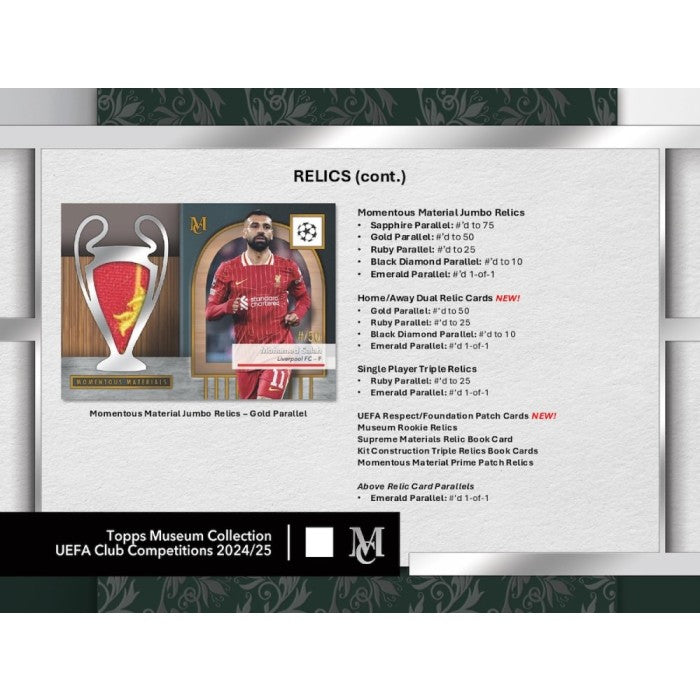 2024/25 Topps UEFA Club Competitions Museum Collection Soccer Hobby 8-Box Case