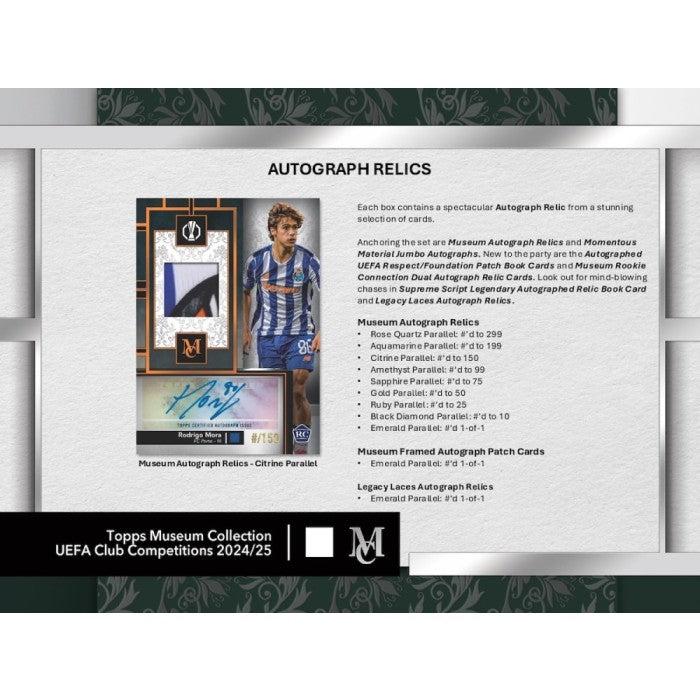 2024/25 Topps UEFA Club Competitions Museum Collection Soccer Hobby 8-Box Case