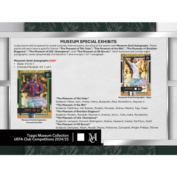 2024/25 Topps UEFA Club Competitions Museum Collection Soccer Hobby 8-Box Case