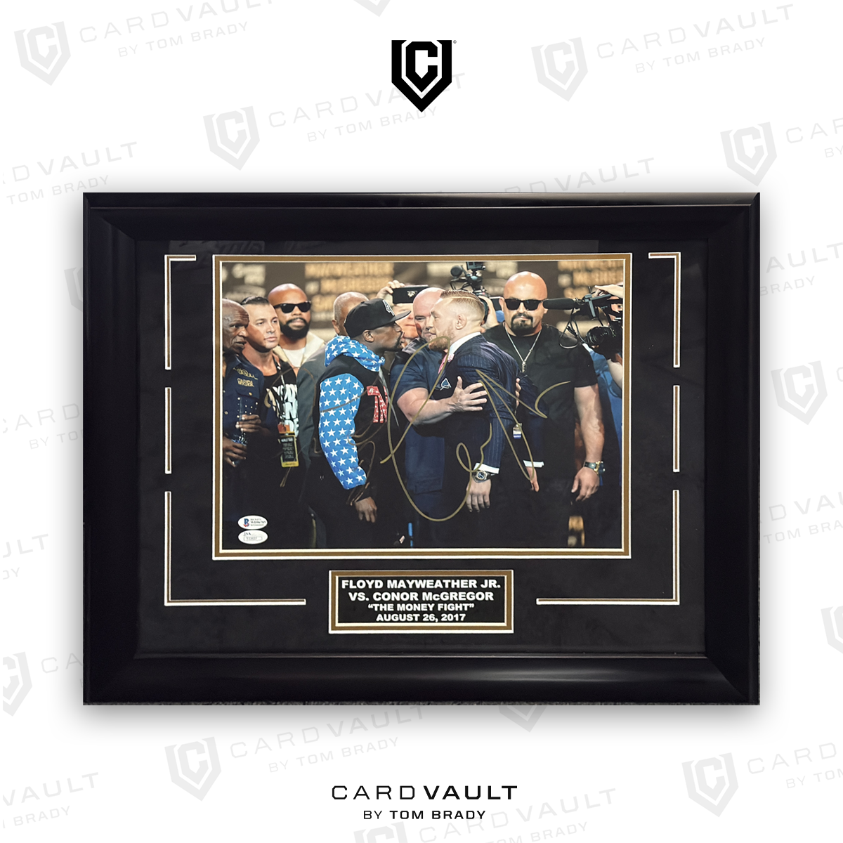 Conor McGregor & Floyd Mayweather "The Money Fight" Dual Autographed Framed Photo JSA/Beckett COA